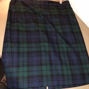 J. Crew black watch plaid pencil skirt, size 6